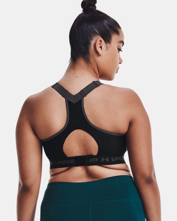 Women's Armour® High Crossback Sports Bra in Black image number 8